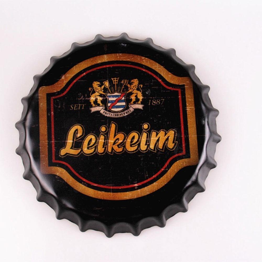 Leikeim Beer Cap Metal Tin Sign Poster