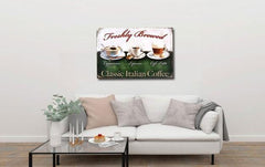 Freshly Brewed Classic Italian Coffee Tin Wall Poster
