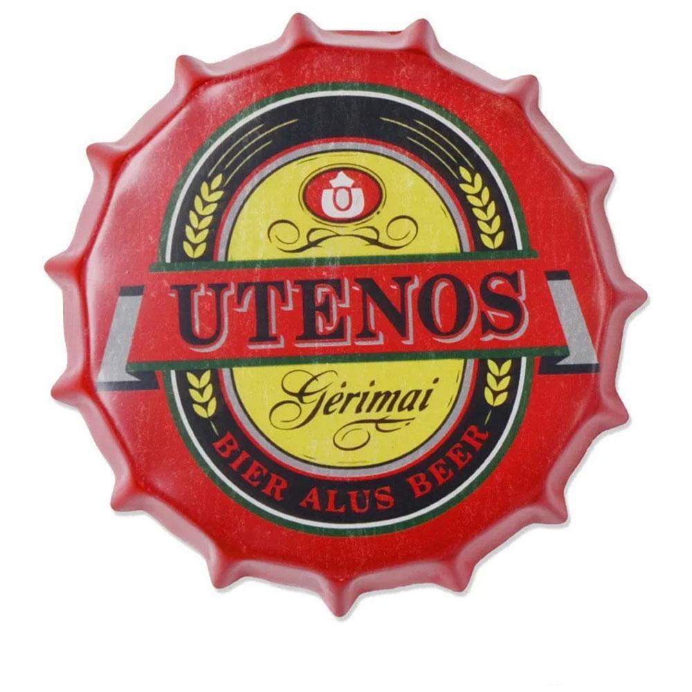 Utenos Beer Cap Metal Tin Sign Poster