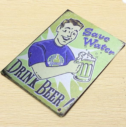 Save water drink beer Tin Poster