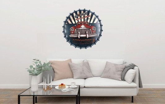 Garage Automobile Beer Cap Metal Tin Sign Poster