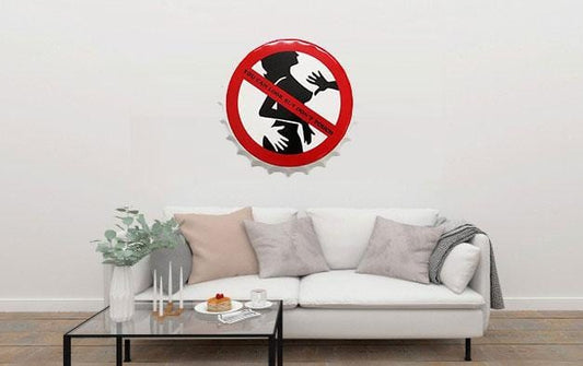 You Can Look But Dont Touch Beer Cap Metal Tin Sign Poster