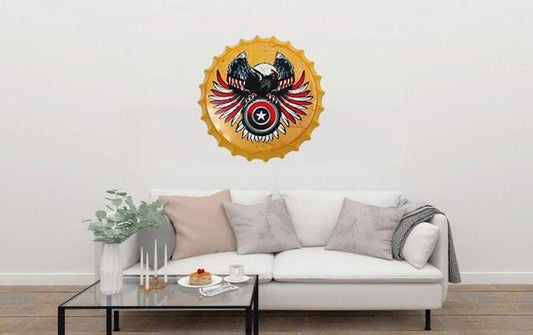 US Eagle Beer Cap Metal Tin Sign Poster