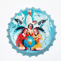 Ladys With Coke Beer Cap Metal Tin Sign Poster
