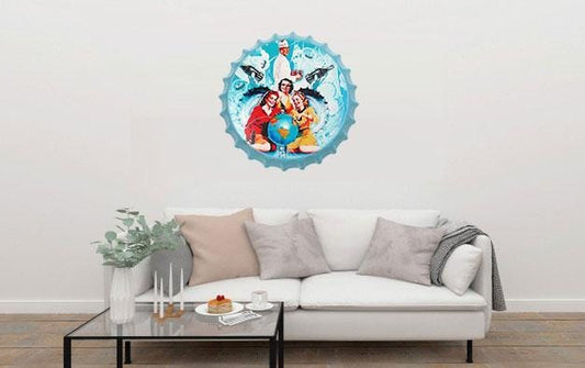 Ladys With Coke Beer Cap Metal Tin Sign Poster