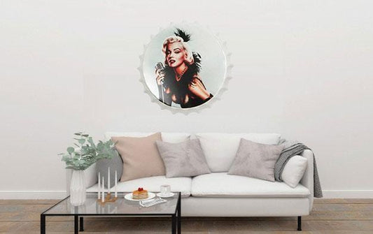Marlyn With Mike Beer Cap Metal Tin Sign Poster
