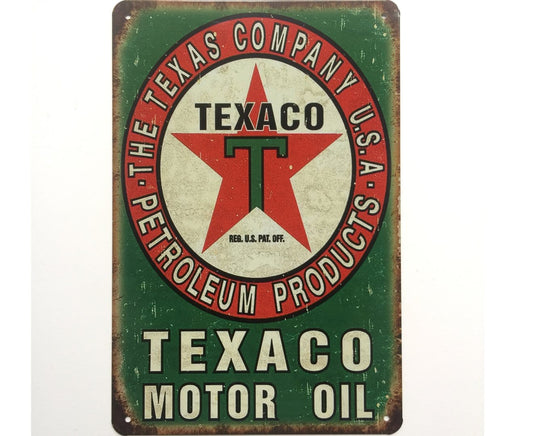 Texaco Motor Oil Tin Sign Poster