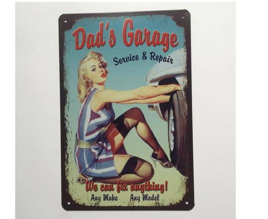 Marilyn Monroe Dads Garage Metal Tin Poster