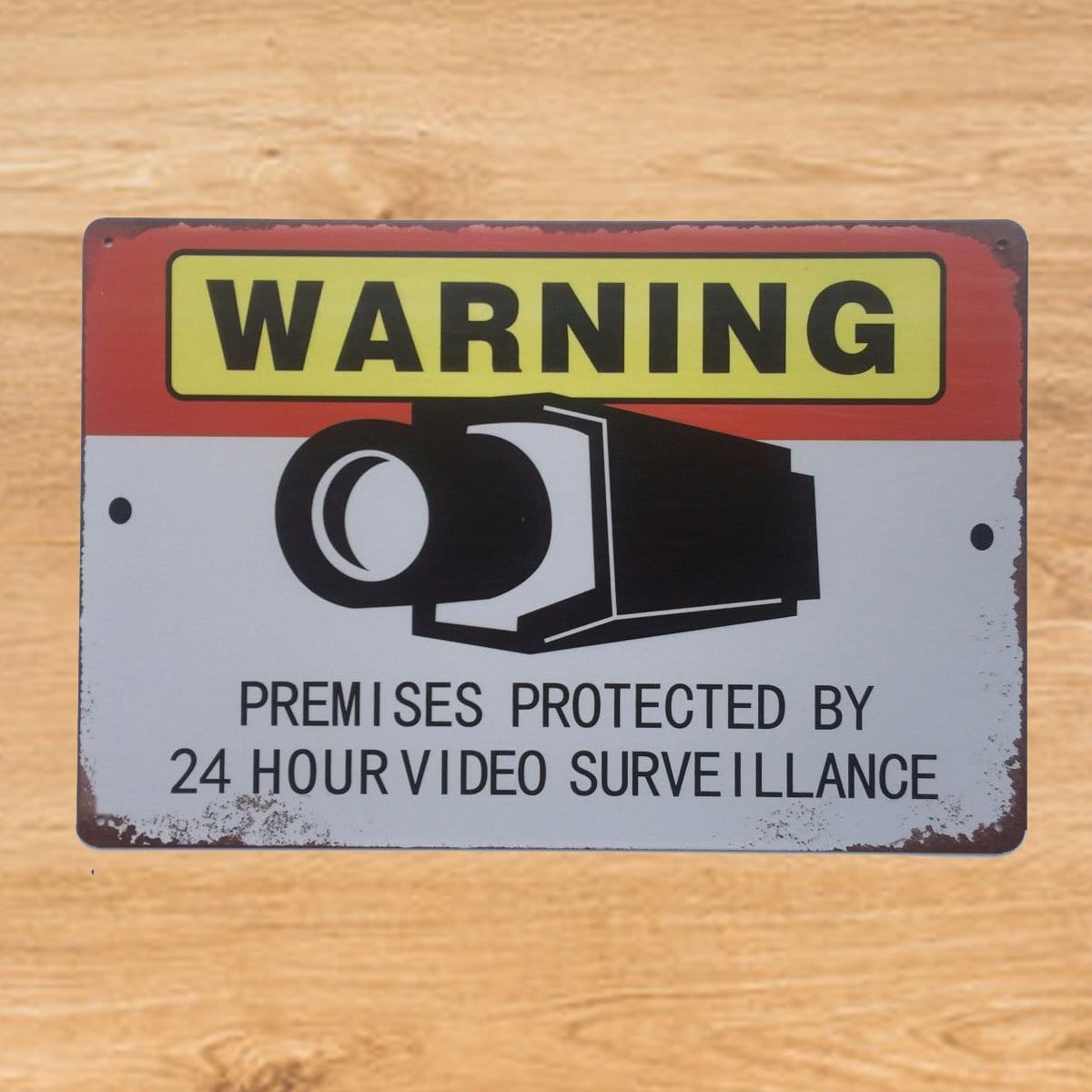 Video Surveillance Warning Metal Tin Poster
