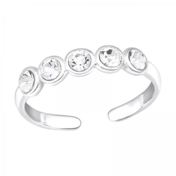 Silver Dot Link Toe Ring