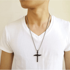 Nail Cross Pendant Necklace for Men