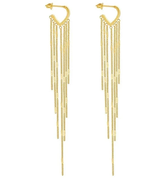 Long Tassel Drop Earrings