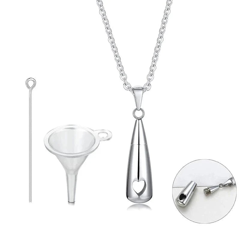 Teardrop Ashes Cremation Women Necklace
