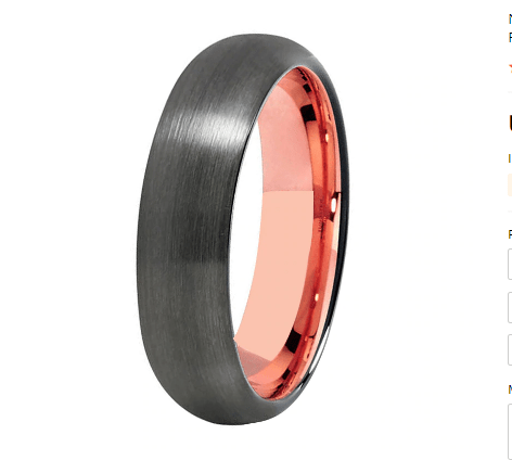 Tungsten Rose Gold Couple Wedding Engagement Ring