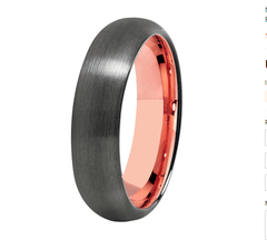 Tungsten 6mm Rose Gold Wedding Ring