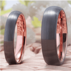 Tungsten 8mm Rose Gold Wedding Ring for Men