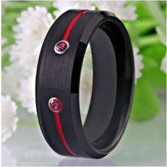 Tungsten Black CZ  Wedding Ring