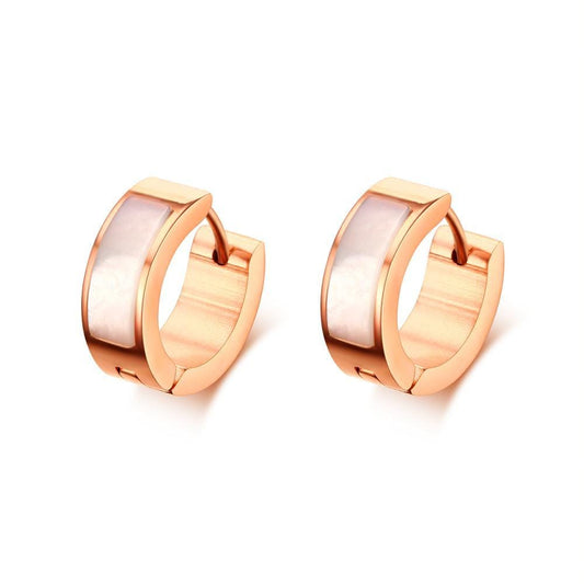 Rose Gold Stainless Steel Shell Earrings