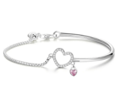 Sterling Silver Heart Bracelet for Women