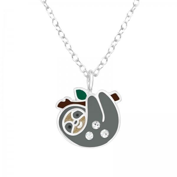 Kids  Silver Sloth Necklace