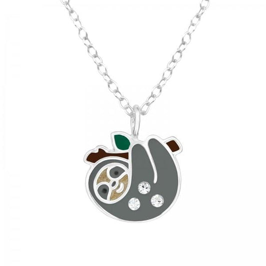 Kids  Silver Sloth Necklace