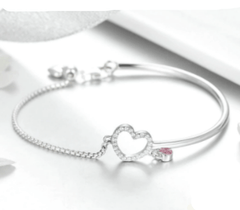 Sterling Silver Heart Bracelet for Women