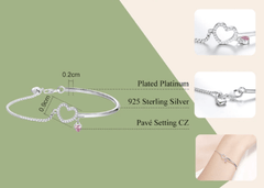 Sterling Silver Heart Bracelet for Women