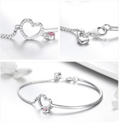 Sterling Silver Heart Bracelet for Women