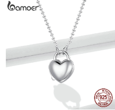Silver Heart Lock  Love Necklace