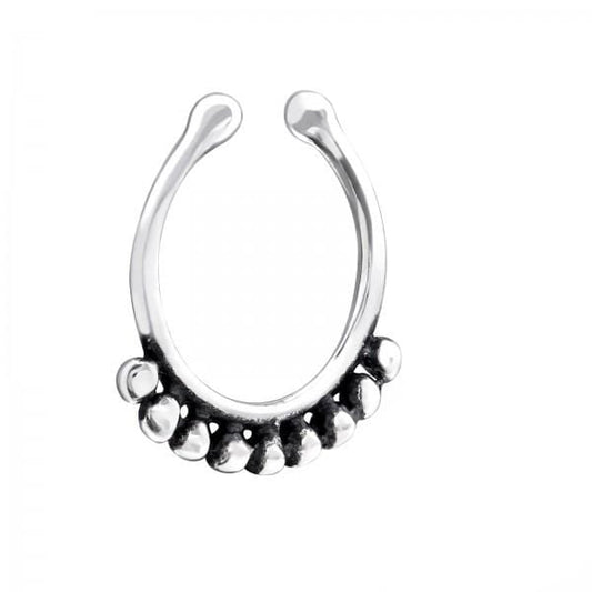 Silver Patterned Nose Ring