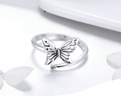 Silver Vintage Butterfly Ring
