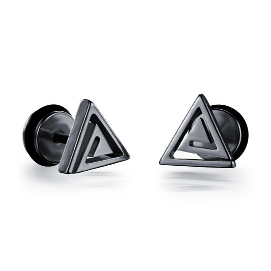 Stainless Steel Black Earrings