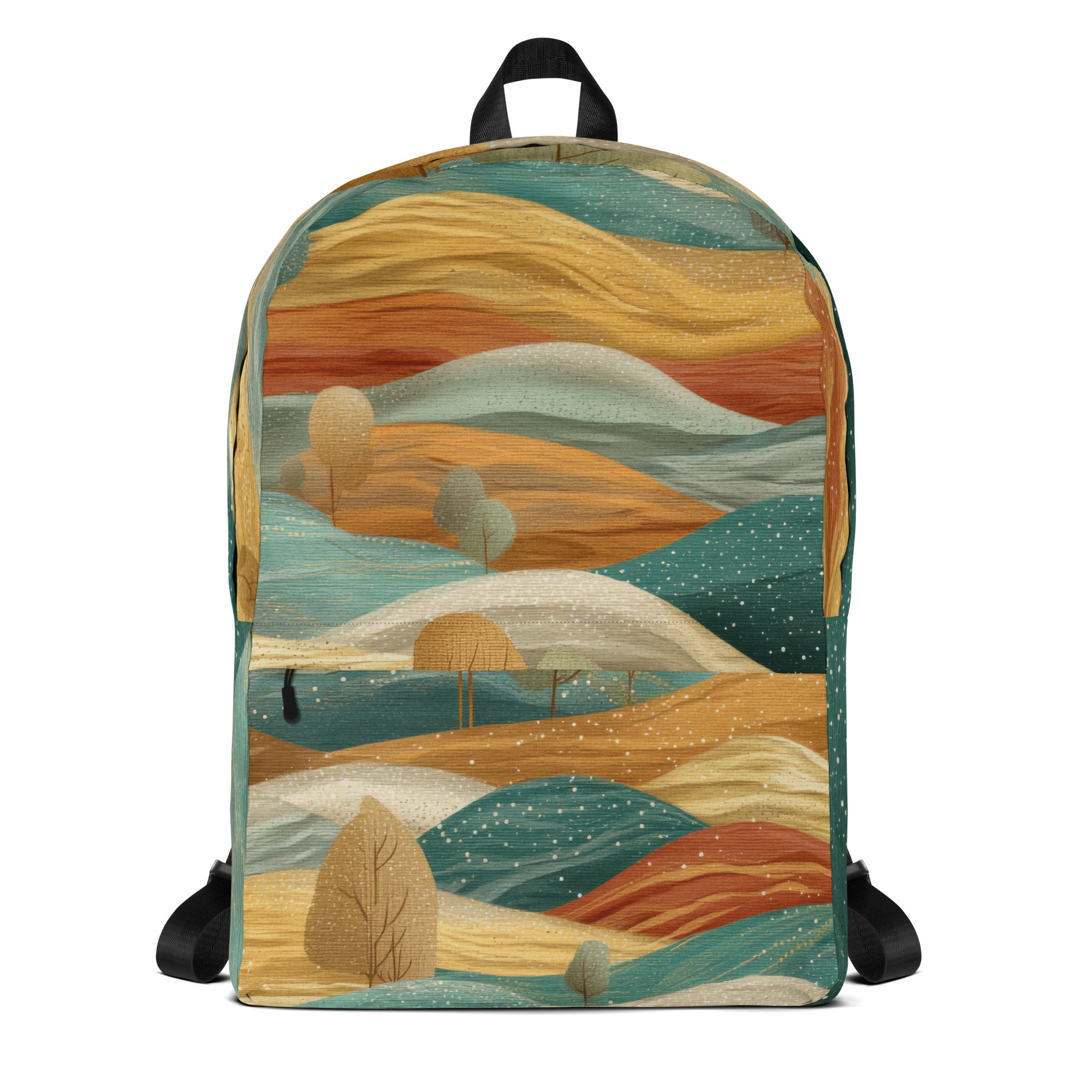 Rectangular Backpack Landscape Bush Landscape Backpack