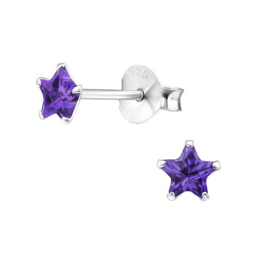 Small Silver Star Stud Earrings