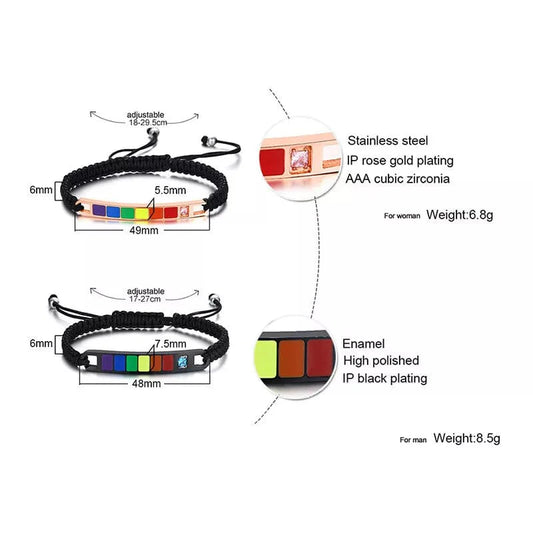 Stainless Steel Rainbow Bracelet