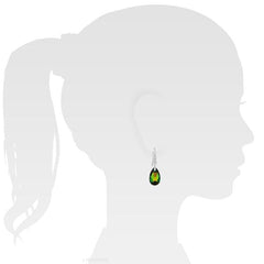 Silver Vitrail Pear Earrings