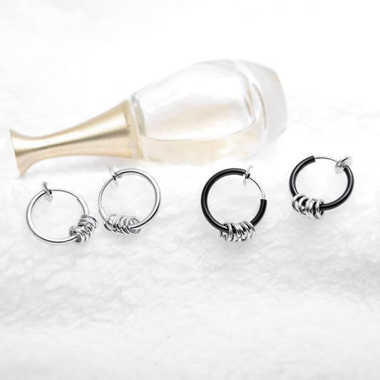 Stainless Steel Hip Hop Hoop Earrings