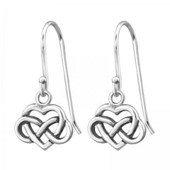 Silver Celtic Heart Earrings
