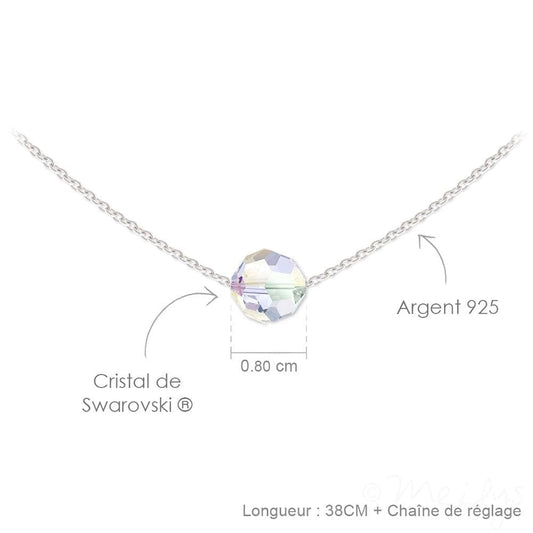 Silver Choker White  Swarovski Crystal