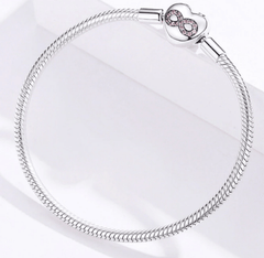 Sterling Silver Heart Infinity Bracelet