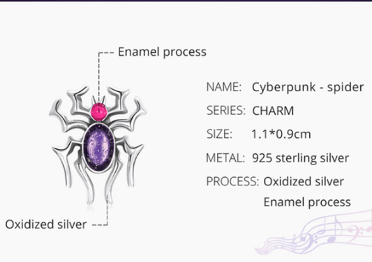Silver Spider Charm for  Bracelet