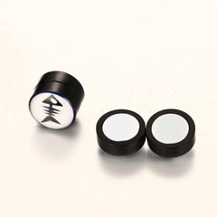 Stainless Steel Black Fishbone Clip On Earrings
