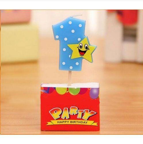 Star Birthday Candle Numbers - Blue