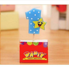 Star Birthday Candle Numbers - Blue