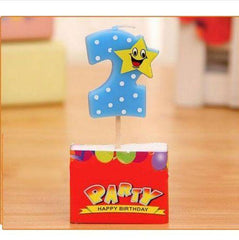 Star Birthday Candle Numbers - Blue