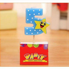 Star Birthday Candle Numbers - Blue