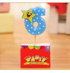 Star Birthday Candle Numbers - Blue
