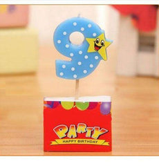 Star Birthday Candle Numbers - Blue