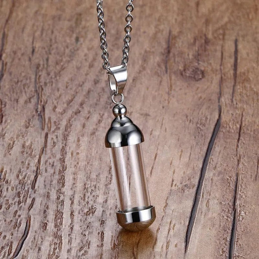 Steel Perfume Bottle Pendant