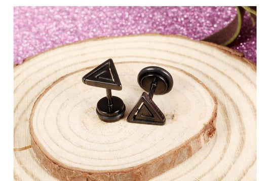 Stainless Steel Black Earrings